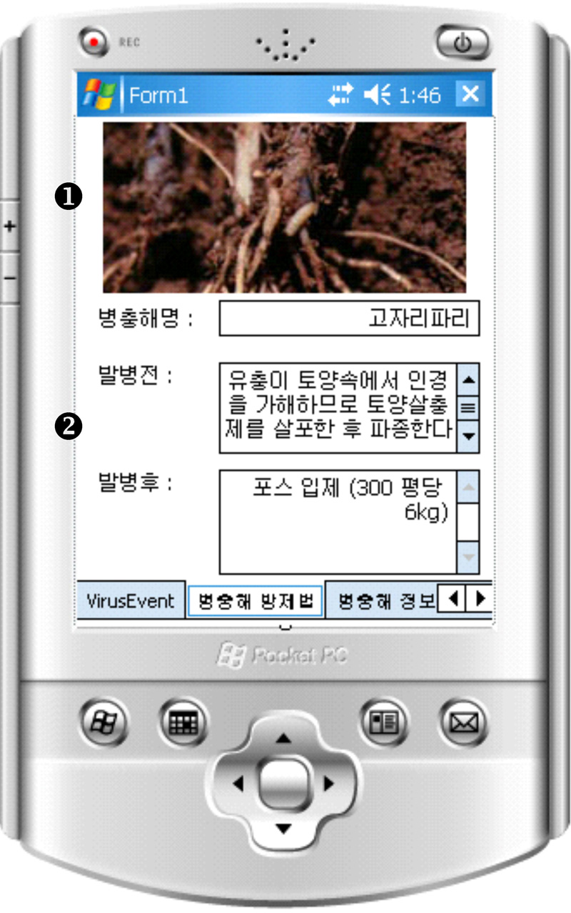 PDA user interface of Controller